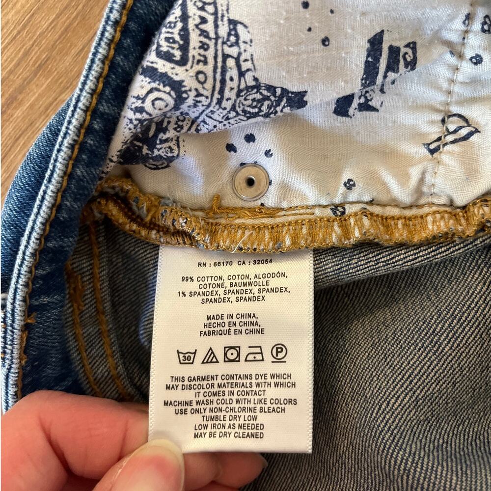 Pilcro Anthropologie Slim Straight Jean Size 26 Mid Rise Raw Hem Stretch Raw Hem - Picture 4 of 7